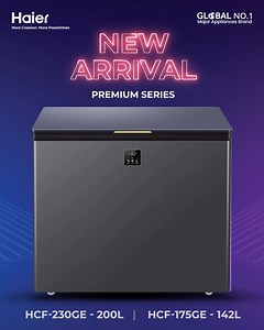 Introducing the all-new Haier Premium Series Chest Freezers! Now available in a sleek premium color with -30°C Super Freezing, 150 hours of Cooling Retention, Electronic Touch Control, PCM Steel Liner and a variety of other exciting features. To learn more please visit: https://www.haier.com/bd/freezers/ For Haier showroom's Location: www.haier.com/bd/where-to-buy Or call: 16678 / 880-9666-88-00-99 *Conditions Apply #haierbangladesh #GlobalNo1 #Haier | Haier