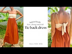 Tie back dress sewing pattern | Gathered empire waist | Beginner friendly sew-along tutorial