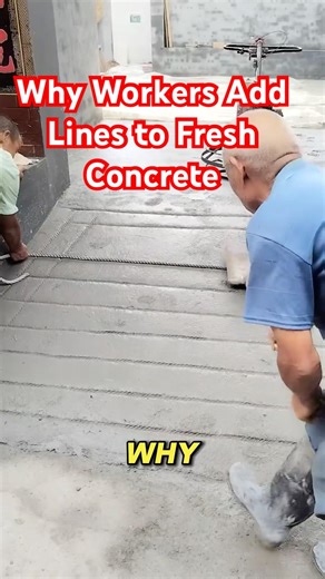Why Workers Add Lines to Fresh Concrete #shortvideo