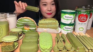 343K views · 6.4K reactions | ASMR Mukbang Matcha Green Tea Icecream, Macaron, Cake, Chocolate, Donuts | Eat Every Day Mukbang | Facebook