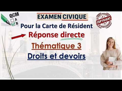 Examen Civique, Droits et devoirs en France [Thématique 3- Carte de résident ] #examencivique #cdr