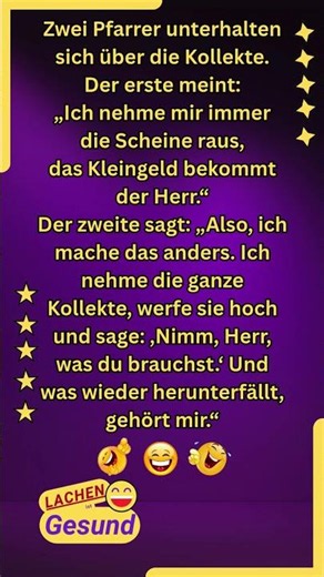 😂 Zwei Pfarrer üder die Kollekte #lachenistgesund #witze #lustig
