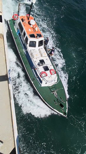 Caught this pilot boat in action ,Ever wonder how those massive ships navigate safely into port? These are the unsung heroes of the harbor. 🚤 #MarineLife #BoatLife" | marine photography