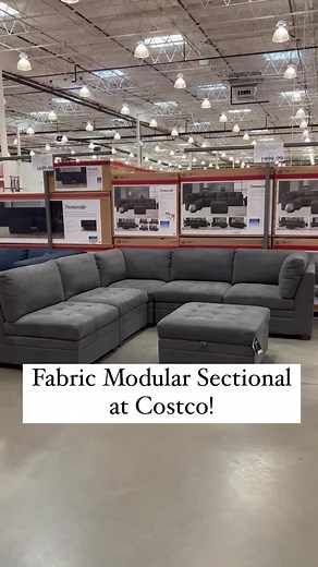 Fabric Modular Sectional @costco The sectional can be arranged in many configurations to fit your space. Includes a huge storage ottoman! #costco_empties #costco #costcofinds #costcofurniture #furniture #sectional #sectionalsofa #livingroomdecor #familyroomdecor #fyp #foryoupage #foryou