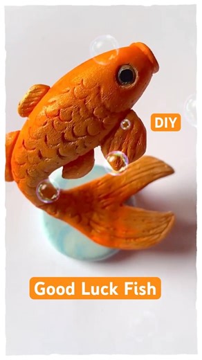DIY Clay Goldfish #diy #claycrafts #airdryclay #ytshortsindia #claytutorial #fish #shorts #handmade