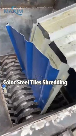 Scrap metal shredder in operation #machine ##Wastemanagement