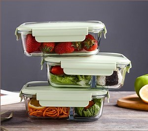 [Hot Item] Glass Food Storage Container Leak-Proof- BPA Free Locking Lids- Easy to Store Food & Carry on The Go- From Oven to The Table