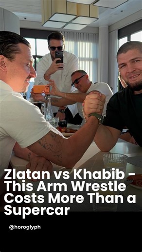 Horoglyph | Arm wrestling !! But the real flex is on the wrists. Two legends. Two philosophies. Two heavyweight watches. ⚽ @zlatan brings pure luxury... | Instagram