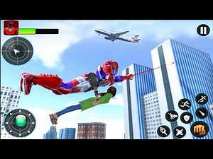 Flying Blue Iron Robot War Hero - Superhero City Rescue Game 2020 - Android Gameplay