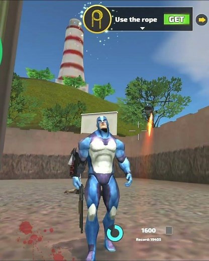 Rope Hero Vice Town (Rope Hero Throws Electric Grenade On Green Robot) Robot Parts Destruction