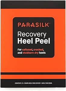 Parasilk Exfoliating Recovery Foot Heel Peel – 2 Pairs - 2 Sets of Exfoliation Gel Heel Pads and 2 Sets of Heel Sock Covers. Targeted Repair for Rough, Dry Skin, Cracked Heels and Feet