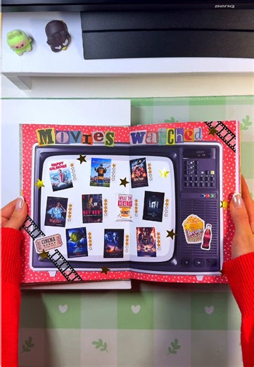 Went for a retro theme & I think this idea would be perfect if you used it for your fav movies from your childhood! Anyone else here grow up using VHS tapes?! 😅📼📺🍿🎞️ Im not really a movie person but I did enjoy the Martha Stewart documentary as well as Buy Now & What the Health Documentaries on Netflix. They really make you question what you’re buying & consuming and it has definitely influenced my daily life! . ##scrapbookideas##scrapbooking##movies##nostalgia##retro##journalspread##scrapb