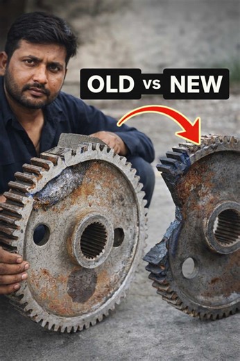 Broken Gear Repaired | Old vs New Transformation⚙️ #OldVsNew #GearRepair #MechanicalRepair #WorkshopLife #satisfyingrepairukusa🇱🇷