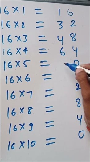 ❤️Easy Trick to Learn Table of 16/Multiplication Table of 16/Maths Tables/Pahada#shortsfeed #shorts