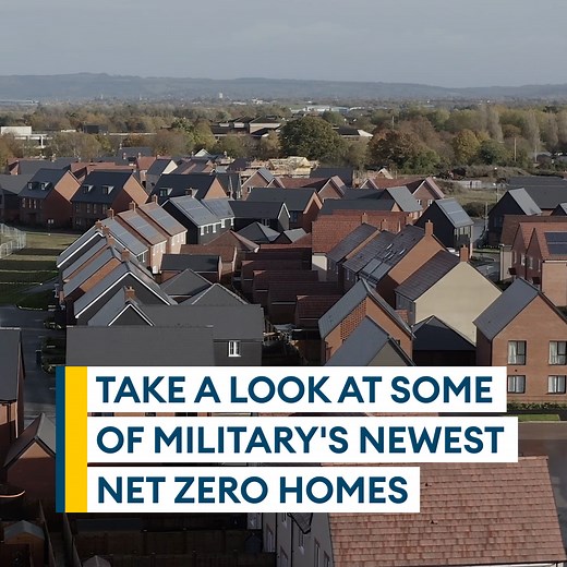 This is some of the military’s newest net zero accommodation 🏠 278 homes are being constructed at Imjin Barracks. The houses have several environmental features, including solar panels and points for electric vehicles Find out more ➡️ https://brnw.ch/21wLXum | Forces News