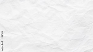 Background animation of white crumpled paper. Stop-motion, cartoon animation of white crumpled paper background. Dynamic looping background.