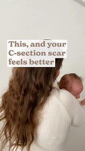 This, and your C-section scar feels better. Starting scar massage can feel daunting, and for some, the thought of touching the scar can be a hard NO. But what if you could start to gently move the tissue, desensitise the scar and surrounding area and encourage better blood flow by doing something as gentle as this? Lie down, make yourself comfortable, rest your hands lightly over your tummy or scar over your clothes and breathe deeply to feel the scar rise and fall as you breathe. That’s its. It