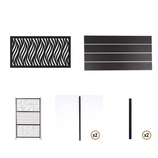 Deckorators Outdoor Privacy Screen Kit with Wicker Insert and Slate Panels For In-Ground Installation - The Home Depot