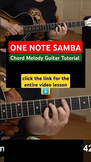 ONE NOTE SAMBA Chord Melody Jazz Guitar Tutorial #shorts
