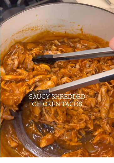 Saucy Shredded Chicken Tacos Recipe