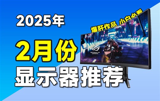 【25年2月显示器推荐】爆肝60多天，史上最强的显示器推荐！2月份显示器应该怎么选？用真实的实测数据告诉你答案。覆盖全品类，游戏电竞/办公/设计等！
