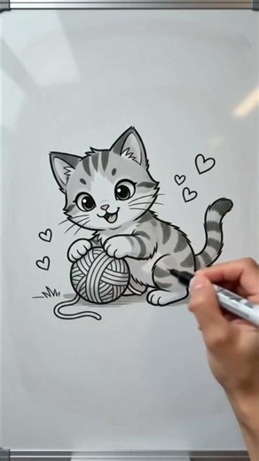 Draw my life cute calico Minecraft cat no pixels no cubes no blocky textures