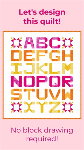 Electric Quilt on Instagram: "Let's design an alphabet quilt in EQ8 - no block drawing required! 😉 You can find these adorable letter blocks in the Block Library under 03 Foundation Pieced > Alphabet - Ribbon. #EQ8 #DoYouEQ"