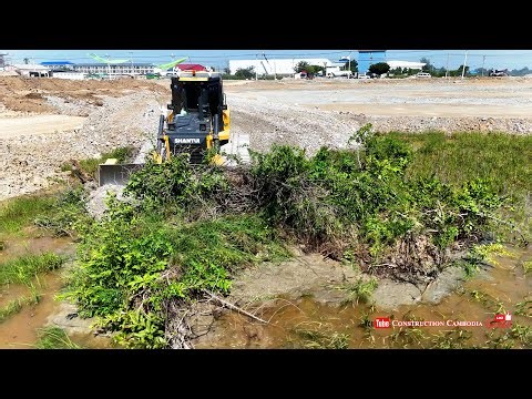 Heavy Machinery At Full Power! Skilled Dozer Pushing Soil + 25 Ton Dump Truck Dumping Land Fill Fast