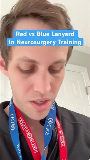 What does the red verse blue lanyard mean in Neurosurgery residency?