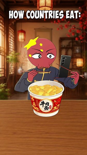 HOW COUNTRIES EAT 🍝🍜 #countryhumans