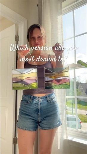 I’m curious! 💜 Which version of “Lavender Morning” do you feel more connected to? #stainedglass