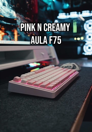 Aula F75 Gaming Keyboard in Pastel Pink
