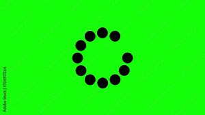 Loading sign animation with green screen background. Nice rotating loading process for website and app icons.