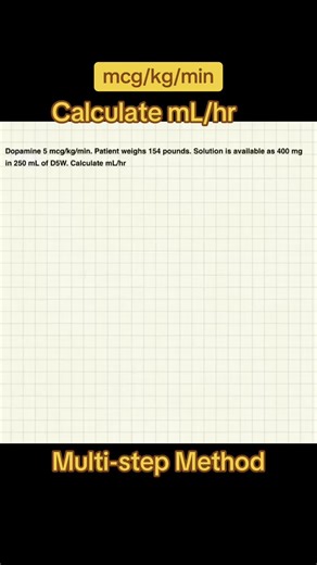 This is for the students who don’t like dimensional analysis. Calculate mL/hr using multiple steps IV flow rate calculations for pharmacy and nursing students