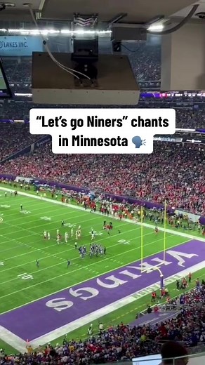 A “let’s go Niners” chant breaks out in Minnesota! (Via @NBC Sports Bay Area & CA) #nfl #49ers #fttb #christianmccaffrey #sanfrancisco #viking
