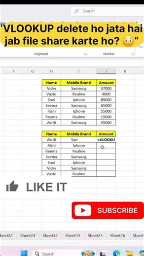 VLOOKUP Formula ko Value me kaise convert kare? 🤯🔥#excel #excelshortcuts #exceltricks