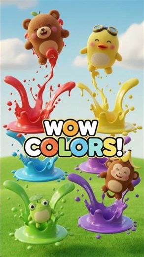 Animals Jump into Color Paint Pools 🐘🎨 | Learn Colors with Animals | Fun Cartoon for Kids & Toddlers