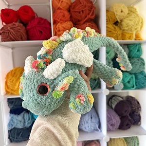 Crochet Dragon Plushie: Handmade Amigurumi Stuffed Animal - Etsy