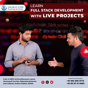 At Amaravathi Institute, you can learn from industry professionals with real-world experience and get a course completion certificate! The batch starts from April 1st, 2024. Registrations Open Courses Offered: 𝐖𝐞𝐛 𝐃𝐞𝐬𝐢𝐠𝐧𝐢𝐧𝐠 HTML, CSS JavaScript, Bootstrap 𝐌𝐄𝐀𝐍/𝐌𝐄𝐑𝐍 𝐒𝐭𝐚𝐜𝐤: Angular/ React JS, Node JS, My SQL 𝐉𝐚𝐯𝐚: Core Java, Advanced Java 𝐏𝐲𝐭𝐡𝐨𝐧: Core Python, Advanced Python 𝐅𝐮𝐥𝐥 𝐒𝐭𝐚𝐜𝐤: HTML, CSS, JavaScript, Bootstrap, Angular/ React JS, Node JS, My SQL