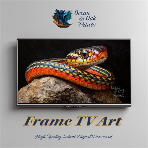 California Garter Snake Frame TV Art, Wildlife Painting (digital Download) - Etsy