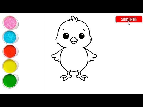 Cute Chick Drawing and Coloring for Kids | Easy Baby Chick Art #kidslearning #jjcolors #chicks