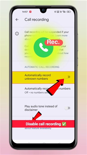Realme automatic call recording kaise off kare | Android auto call recording kaise off kare #shorts