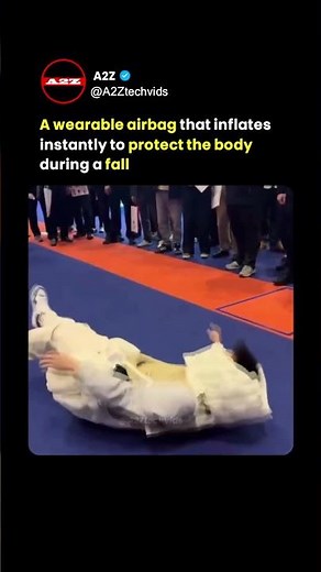 This wearable airbag vest inflates in under 0.1 seconds to cradle the hips during a backward fall