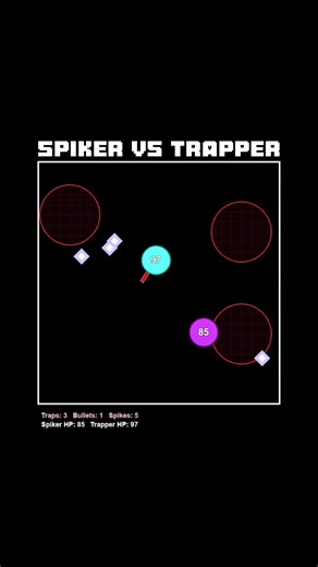 Spiker VS Trapper Simulation #rpg #code #satisfying #physics #bouncingball