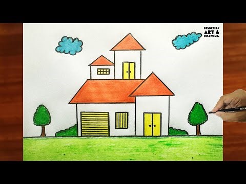 How to draw a house | beautiful modern house drawing step by step #drawing #art #tutorial