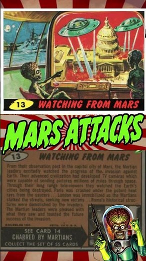 Mars Attacks 1962 Trading Card #13 - "Watching From Mars"
