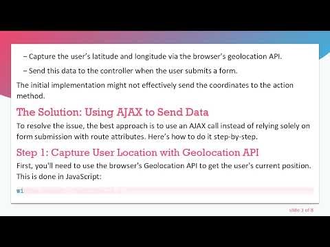 How to Send HTML Geolocation Latitude and Longitude to ASP.NET Controller Action Method