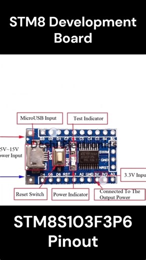 STM8S103F3P6 Pinout microcontroller based Development Board#electronic #electronicsengineering #tech