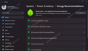 How to Enable Energy Recommendations Settings page in Windows 11 - 25231