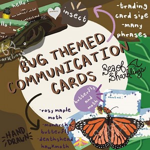 Insect & Moth Communication Cards Keychain | Autism, Nonverbal, Neurodivergent - Etsy